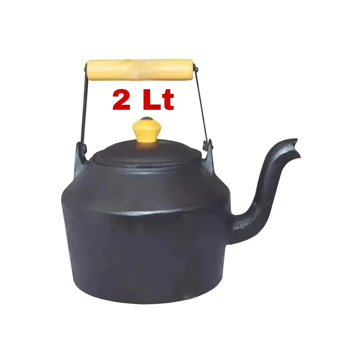 Chaleira Ferro Fundido Alça Madeira Alfa 2l Cafe Bule Cor Pr