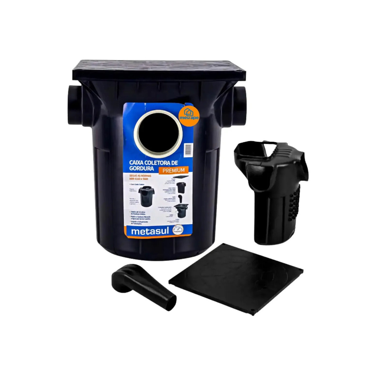 Caixa Coletora de Gordura Grande Metasul Pvc 18 Litros