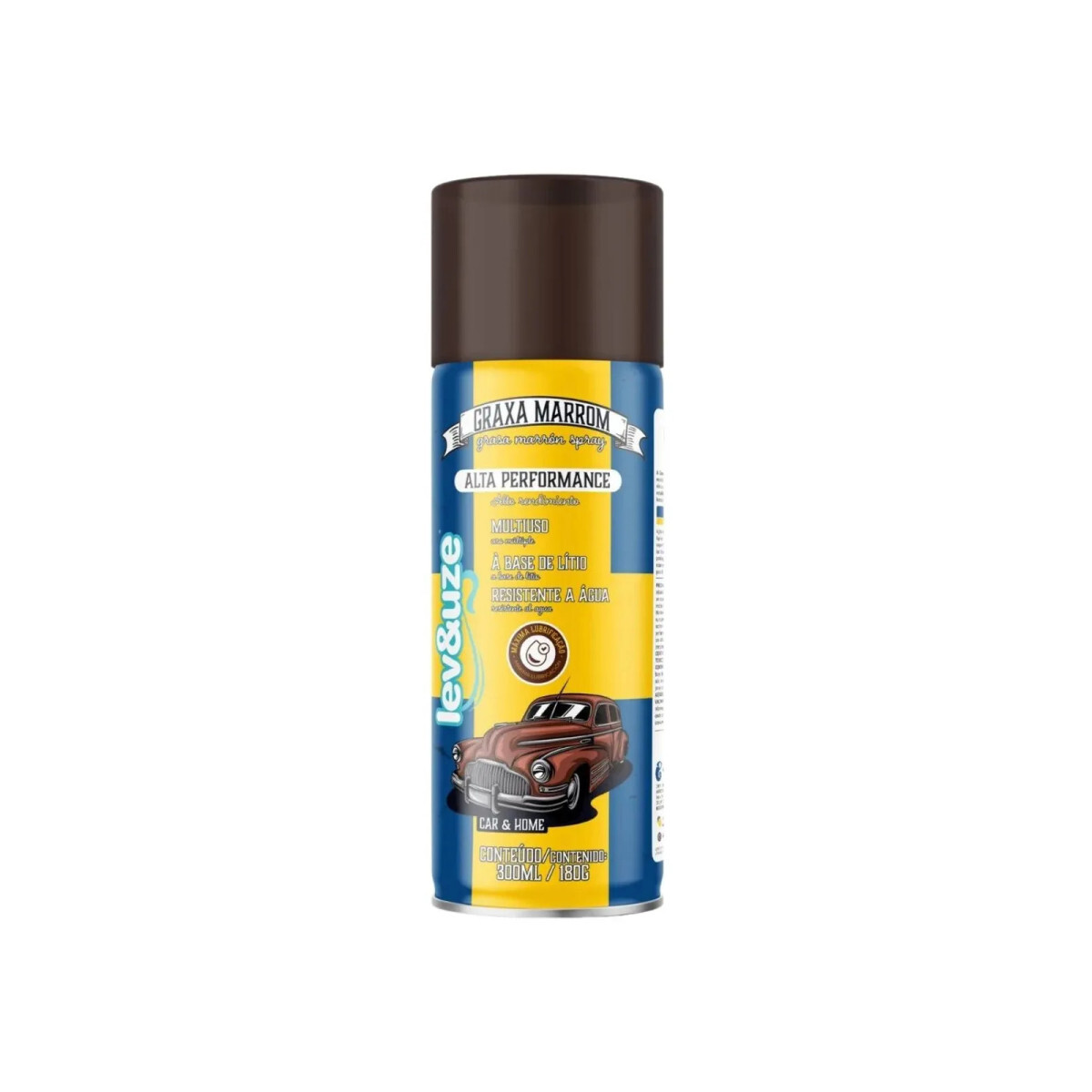 Graxa de Litio Spray Marrom 300ml - Lev&uze