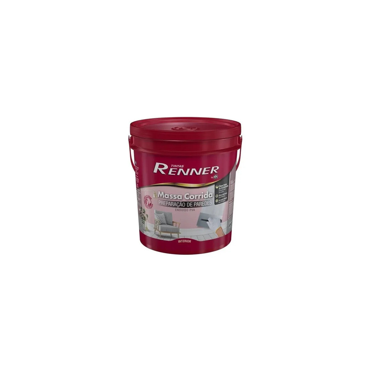 Massa Corrida Pva Renner 25kg Branca para Alvenaria e Gesso