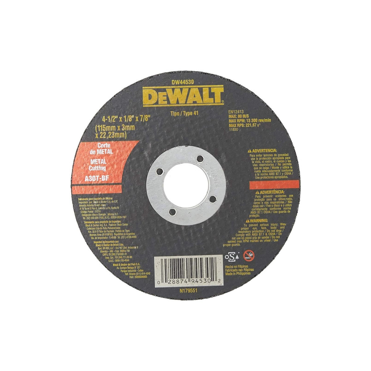 Disco de Corte Norton Classic 4-1/2" 3,0mm para Metal e Aço