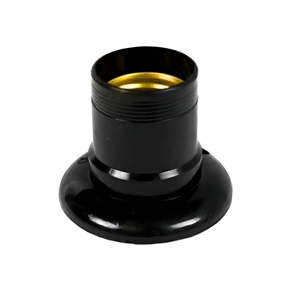 Soquete Porta Lâmpada Fixo E27 Preto Radial em Plástico