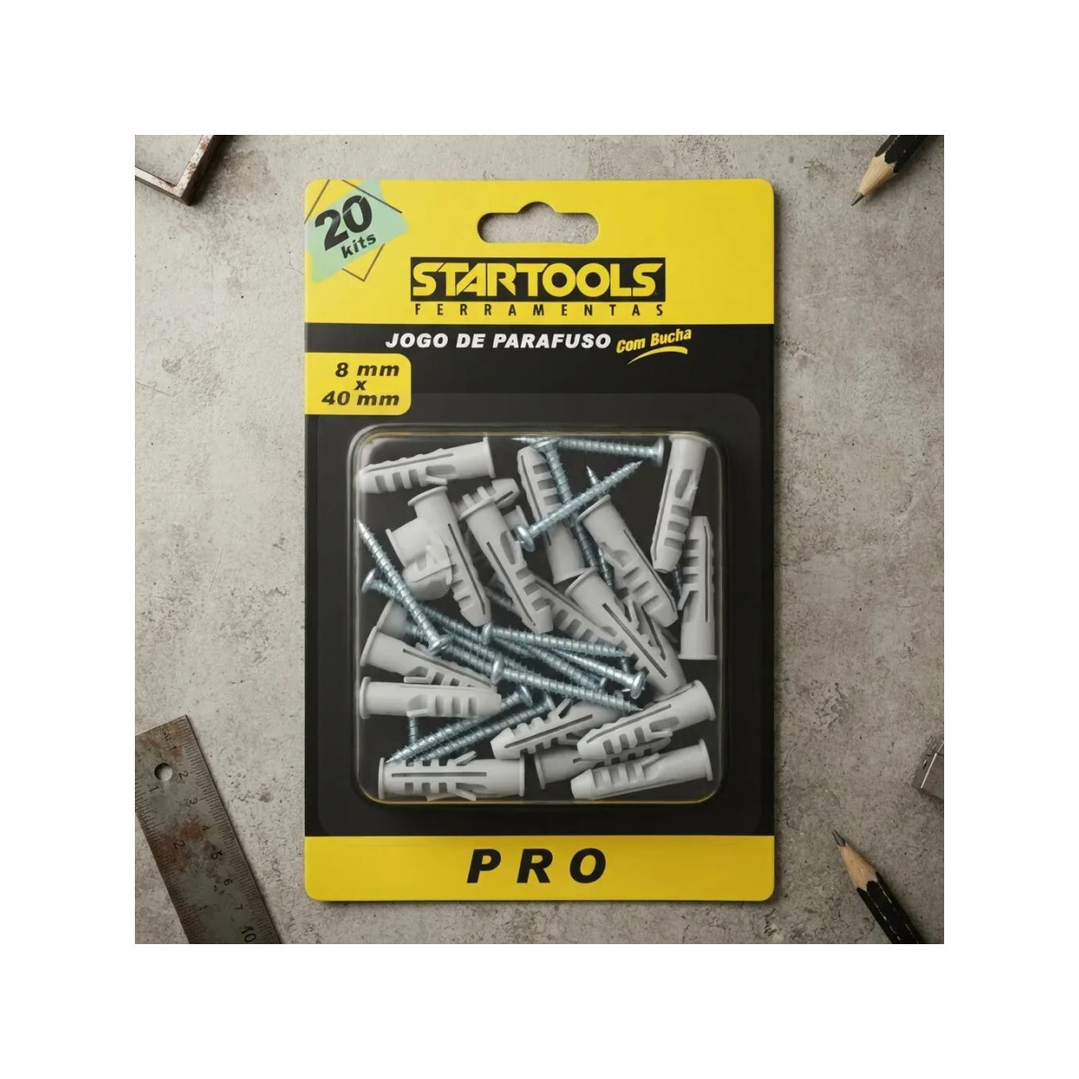 Kit 20 Parafusos Philips Autoperfurantes + Buchas 8mm Starto