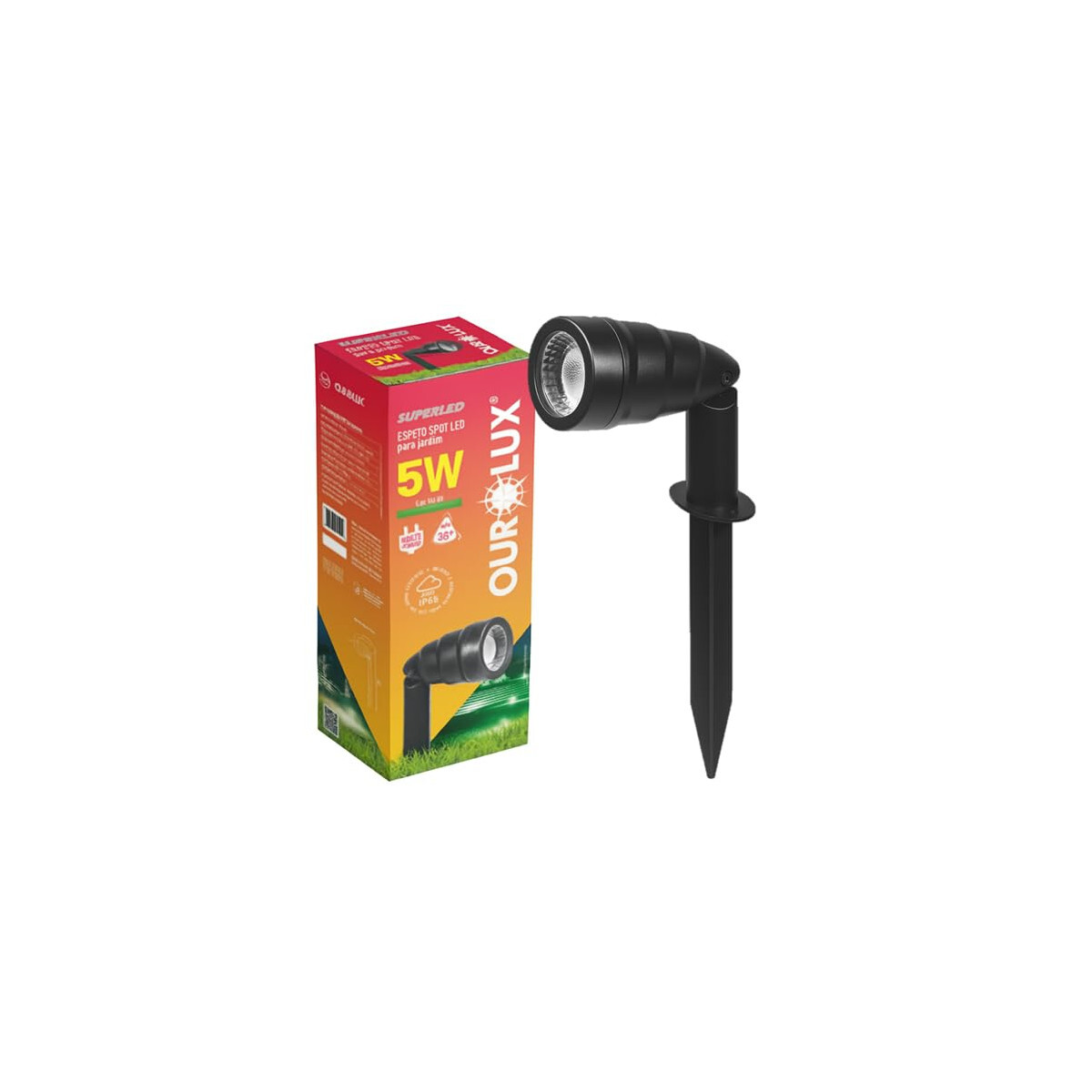 Kit 10 Espeto Spot Led para Jardim Ourolux 5w de Luz Verde I