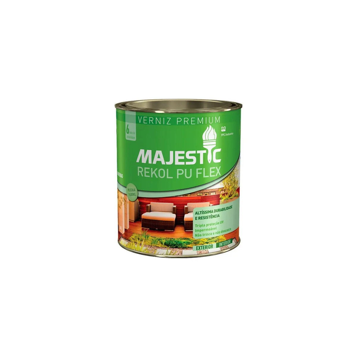Verniz Majestic Pu Flexível Brilhante Canela - 900ml
