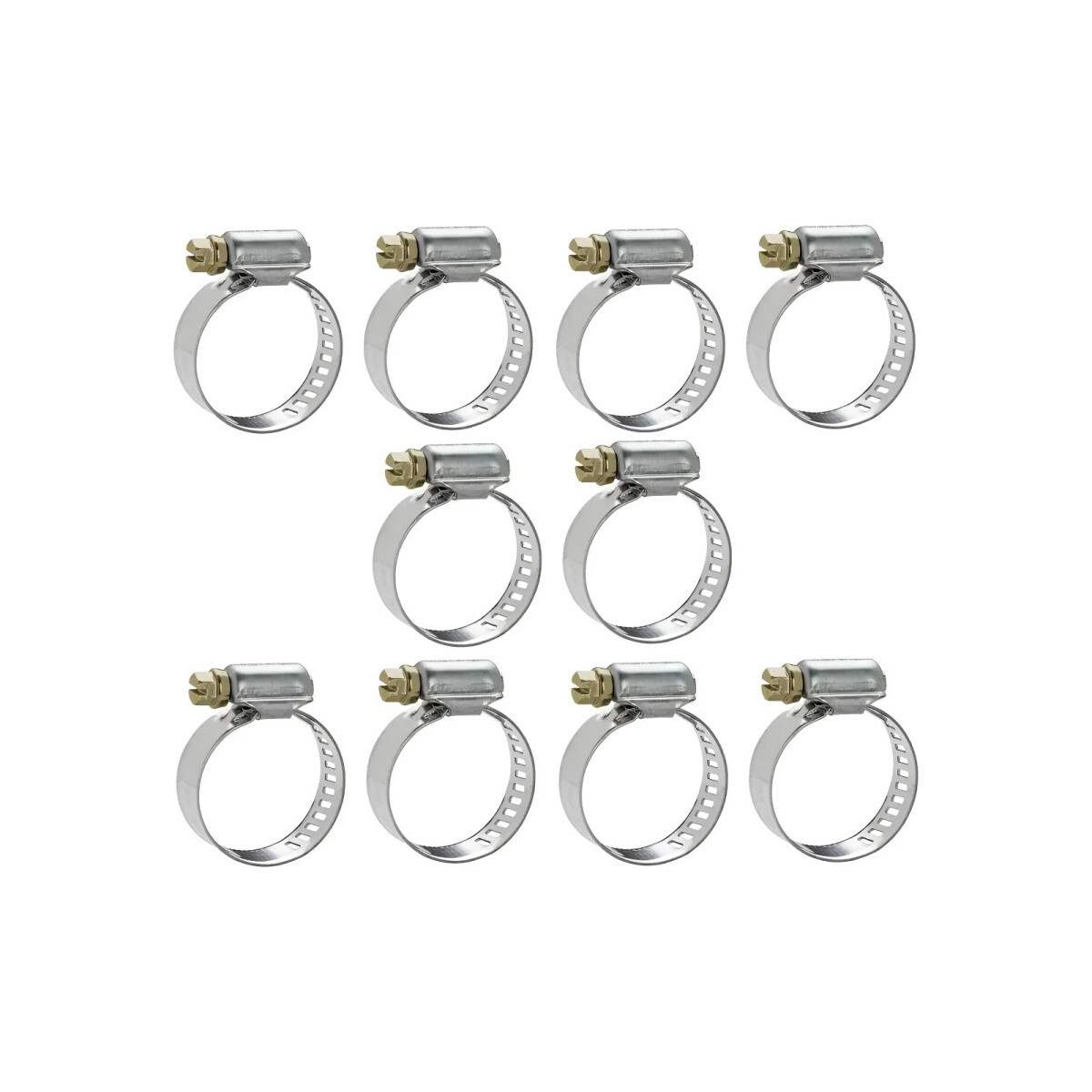 10 Abraçadeira Rosca Sem Fim 12 a 16 Mm Cor Prateado