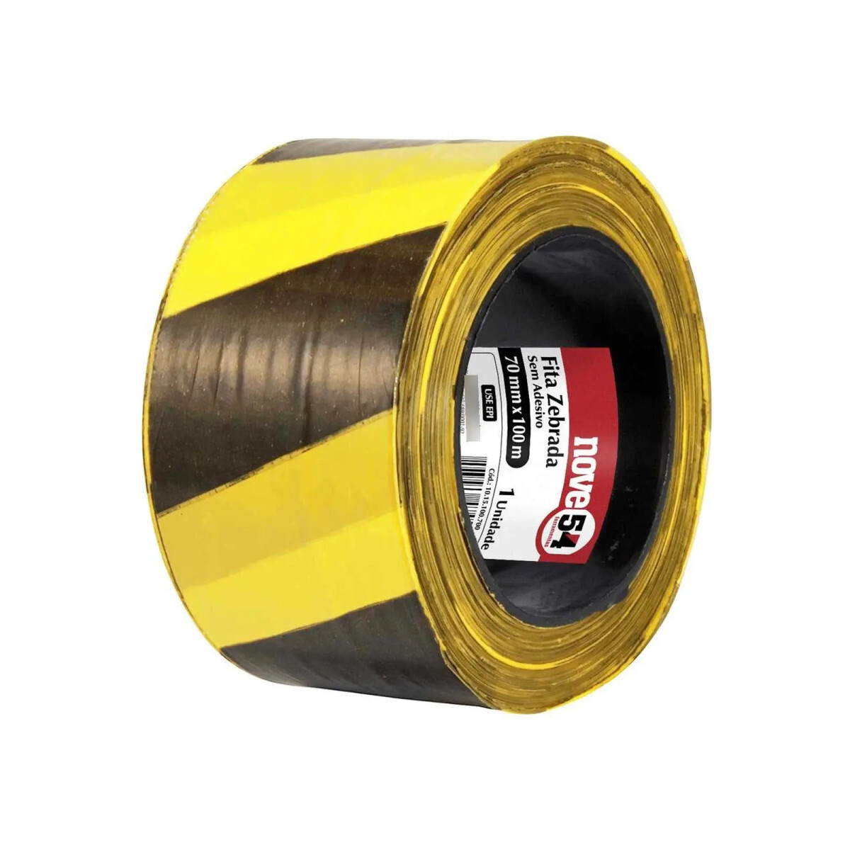 Fita Zebrada Nove54 Sem Adesivo, 70 Mm X 100 M, para Demarca