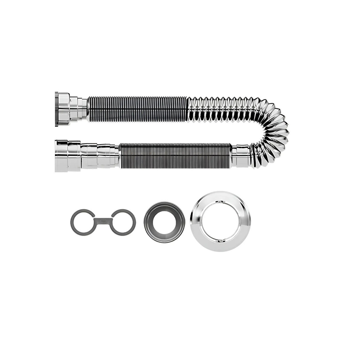 Sifão Sanfonado Extensível Blukit 1,5m Cromado Universal