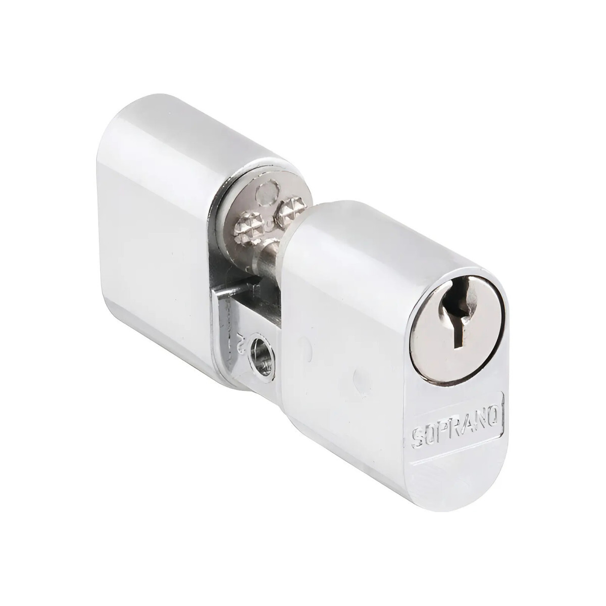 Cilindro Bi Partido Soprano para Fechadura 60mm Cor Prateado