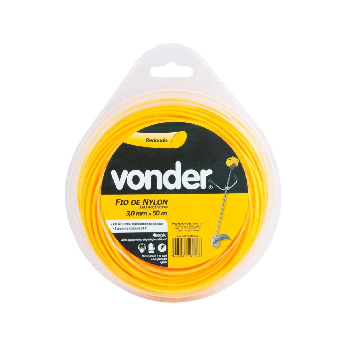 Linha Nylon 3,00mm Redonda Profissional para Roçadeira - Alta Durabilidade