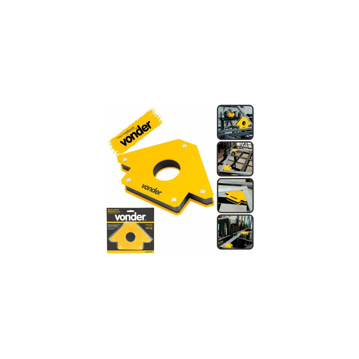 Esquadro Magnético Capacidade 30 Kg - Vonder