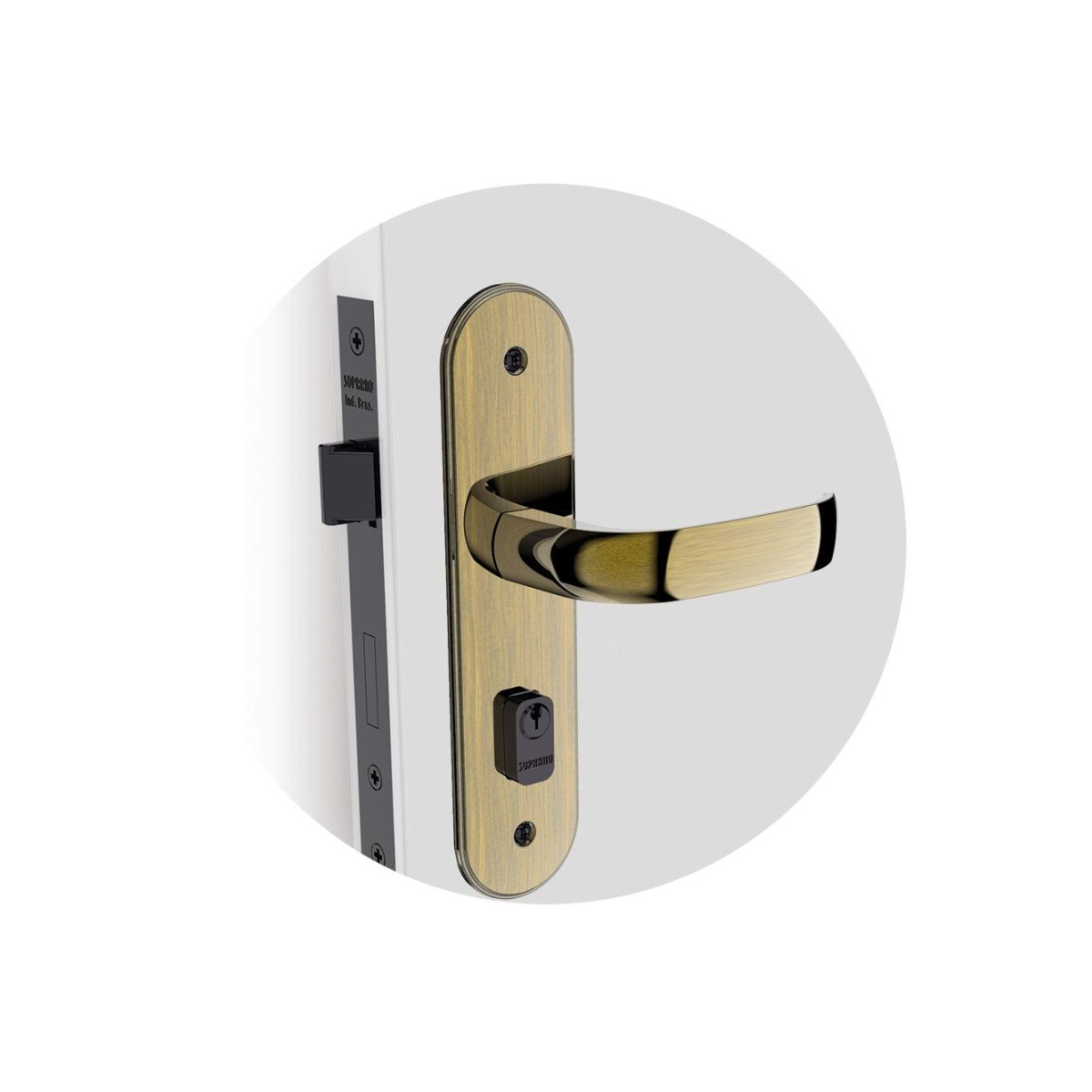 Fechadura ícaro Externa Antique Brass 03001.0795.15 Soprano