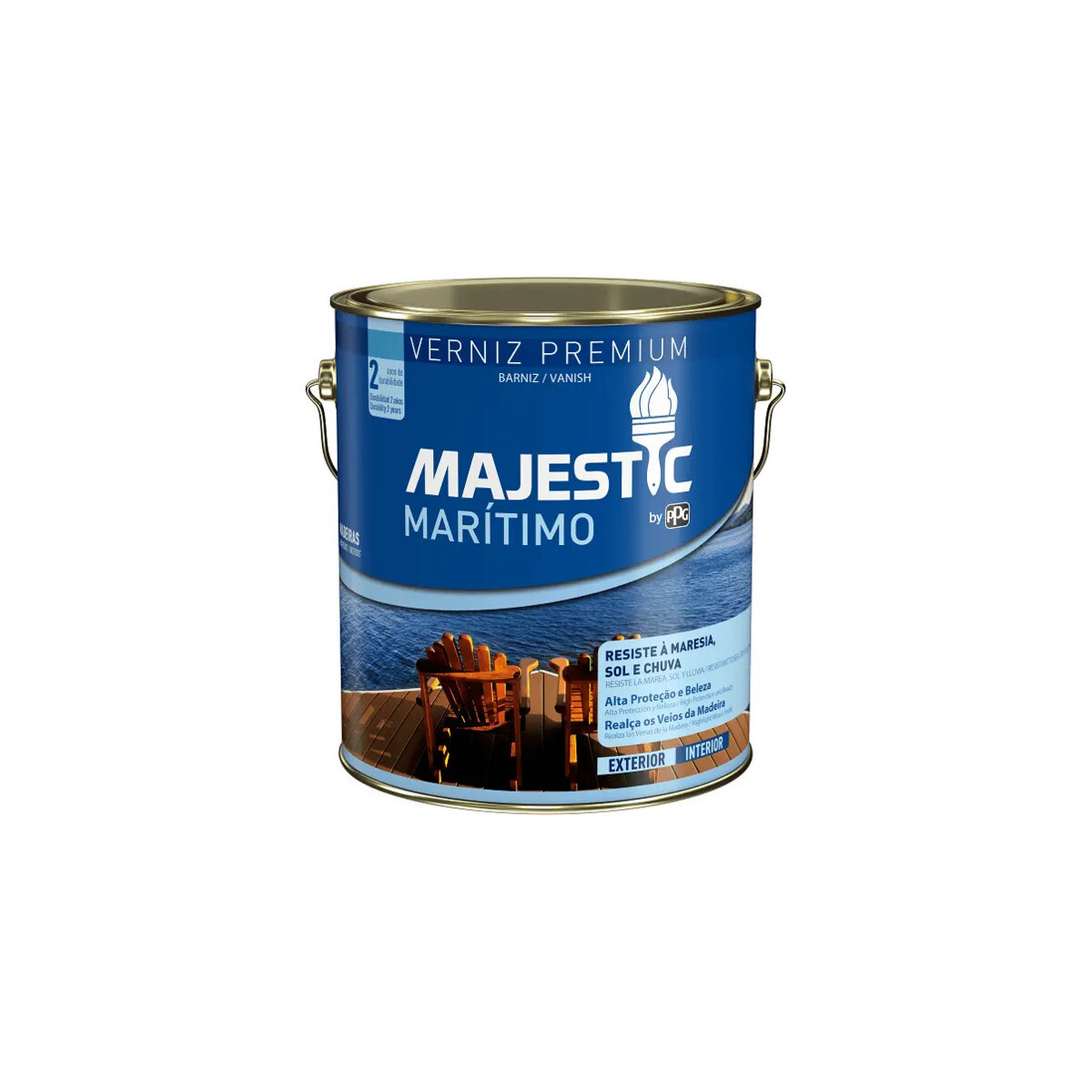 Verniz Marítimo Incolor Madeira 3,6l Brilhante Majestic Ppg
