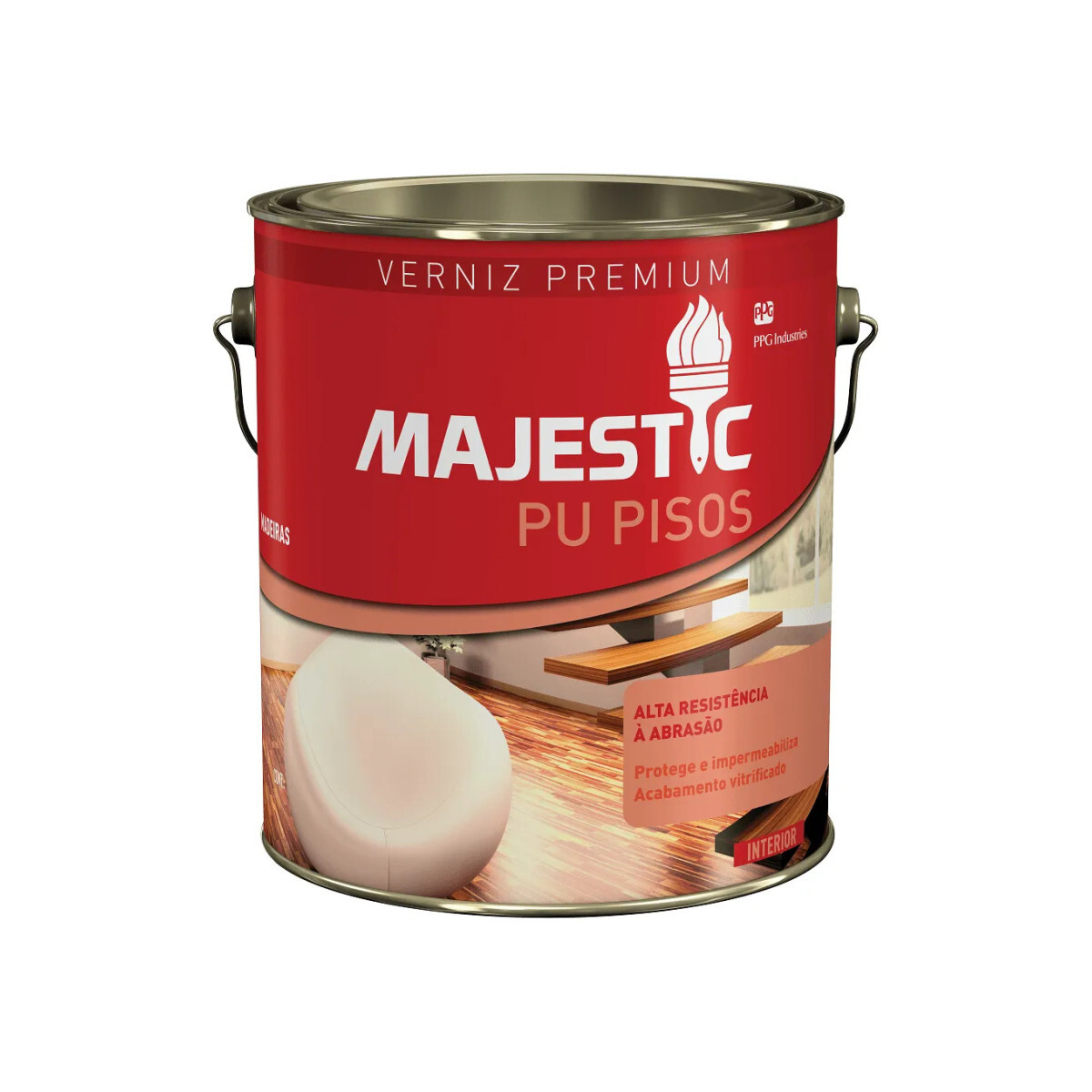Verniz Pu Acetinado para Assolho de Madeira 3,6 Lts Transpar
