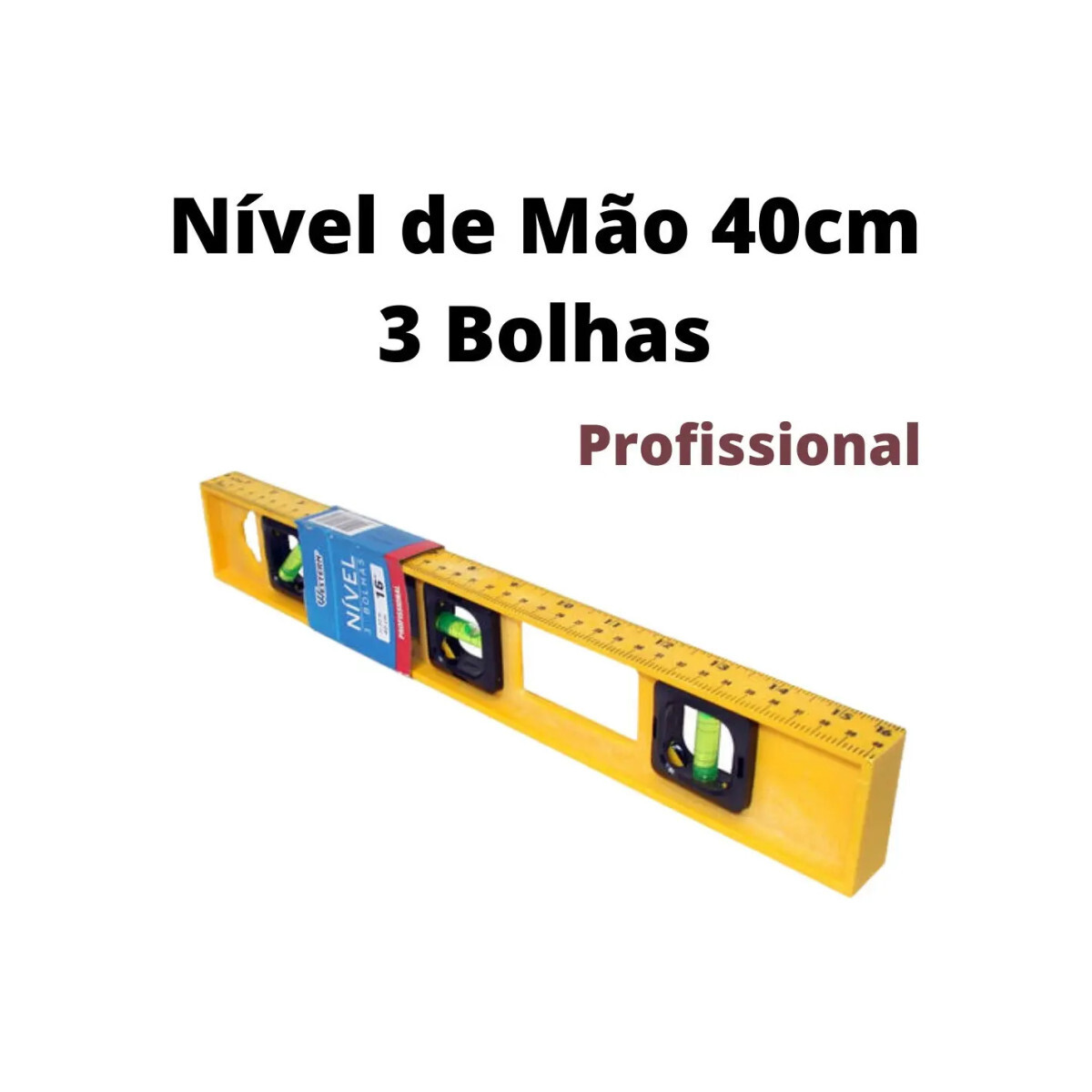 Nível Bolha Western Profissional 3 Bolhas Régua 40cm Plástic