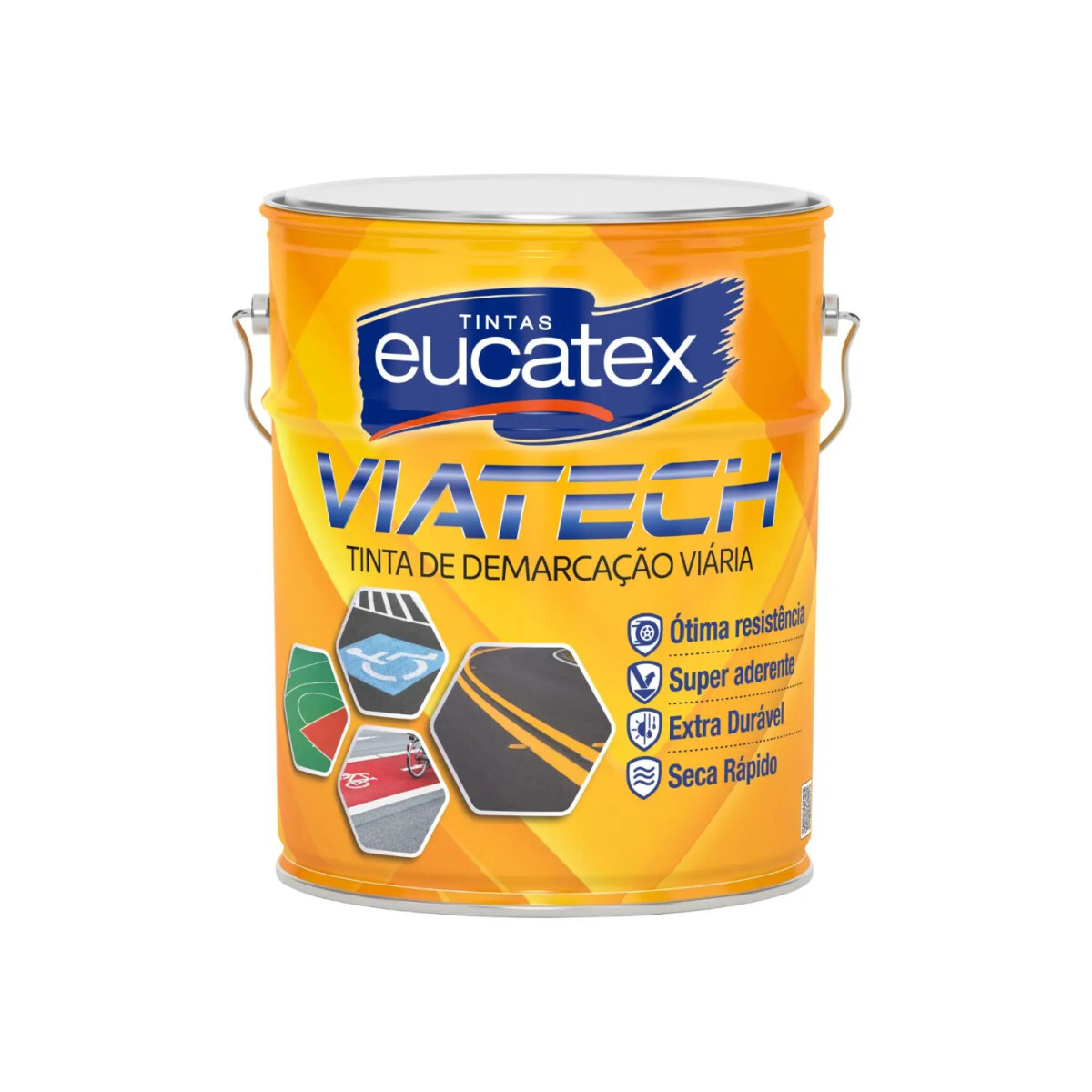 Tinta Eucatex Viatech Demarcação Viária 18l Vermelho/amarelo