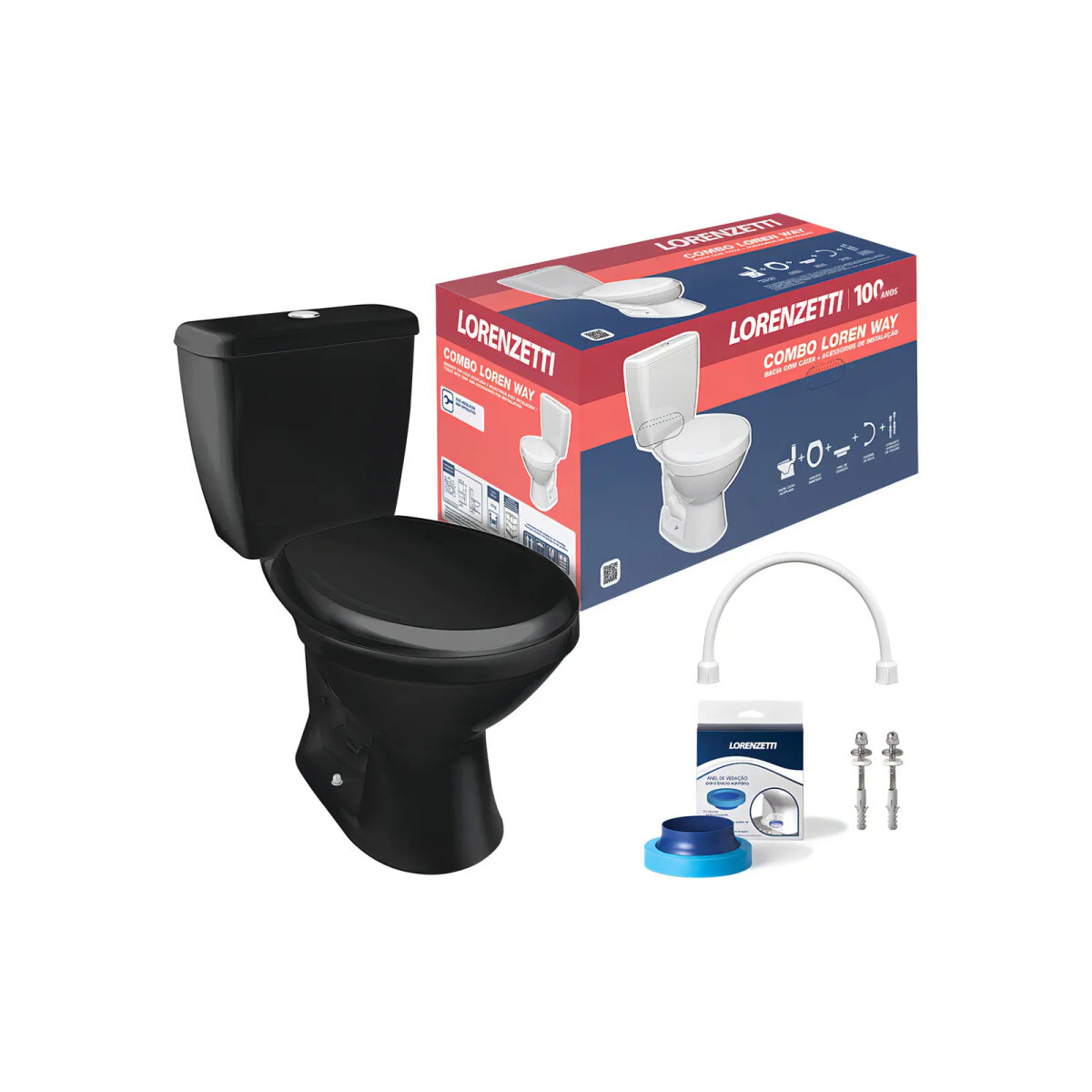 Combo Loren Way com Caixa Acoplada + Acessórios Lorenzetti C