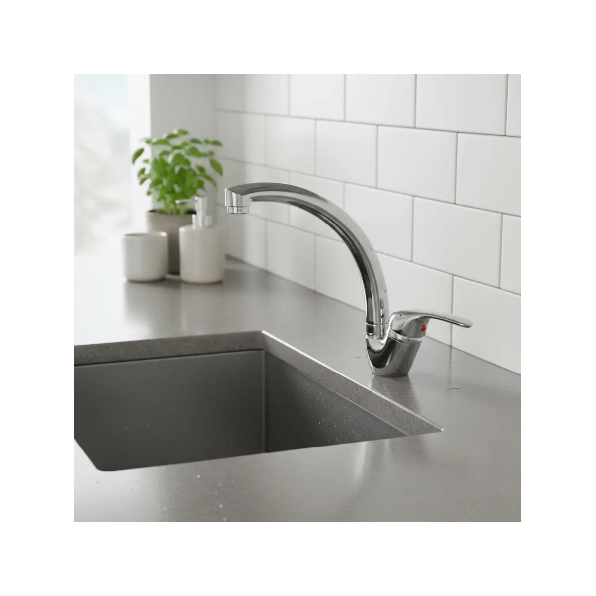 Torneira Monocomando Cozinha Meber Cromada Prateada Mesa 259