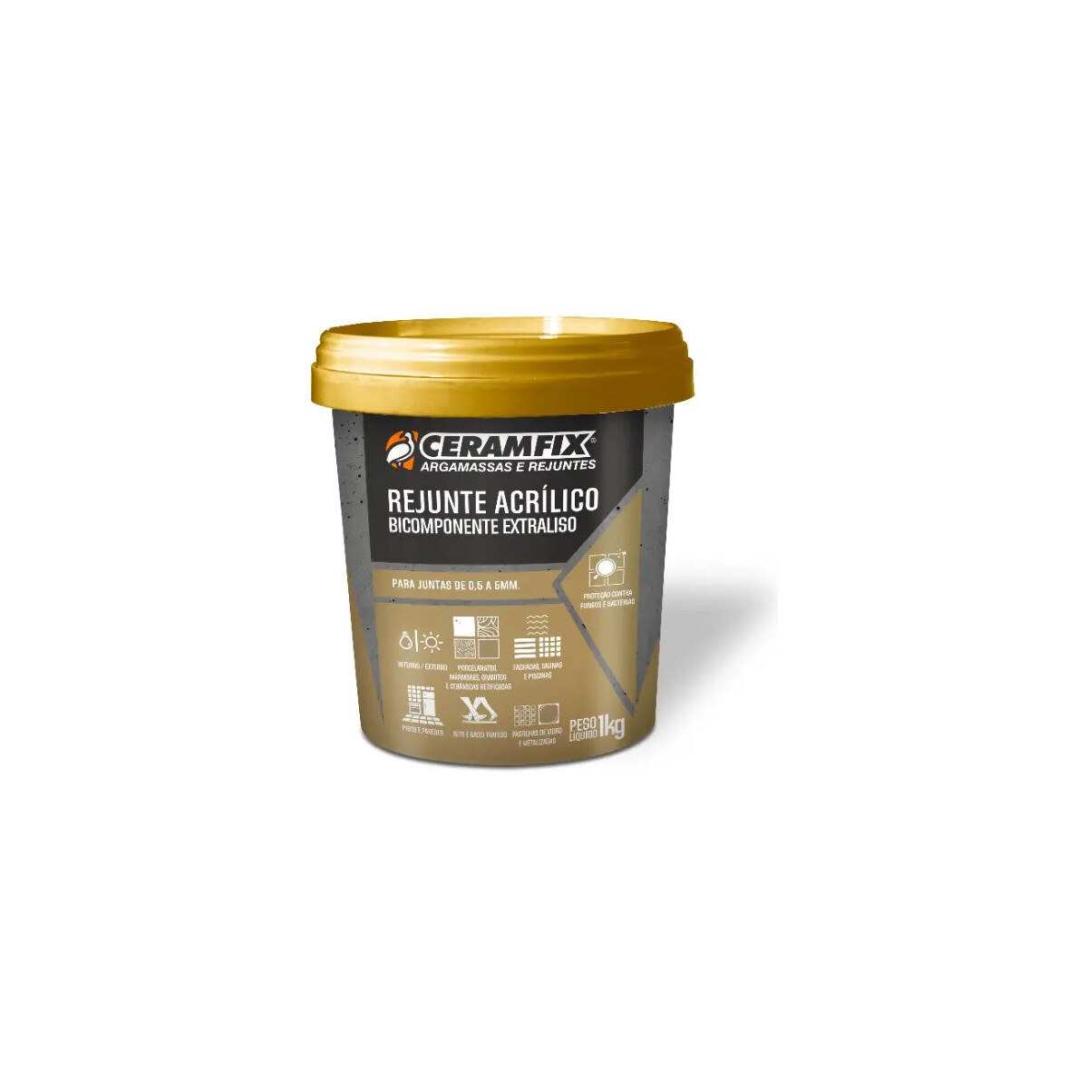 Rejunte Acrílico Monocomponente 1kg Palha Colarte Plus