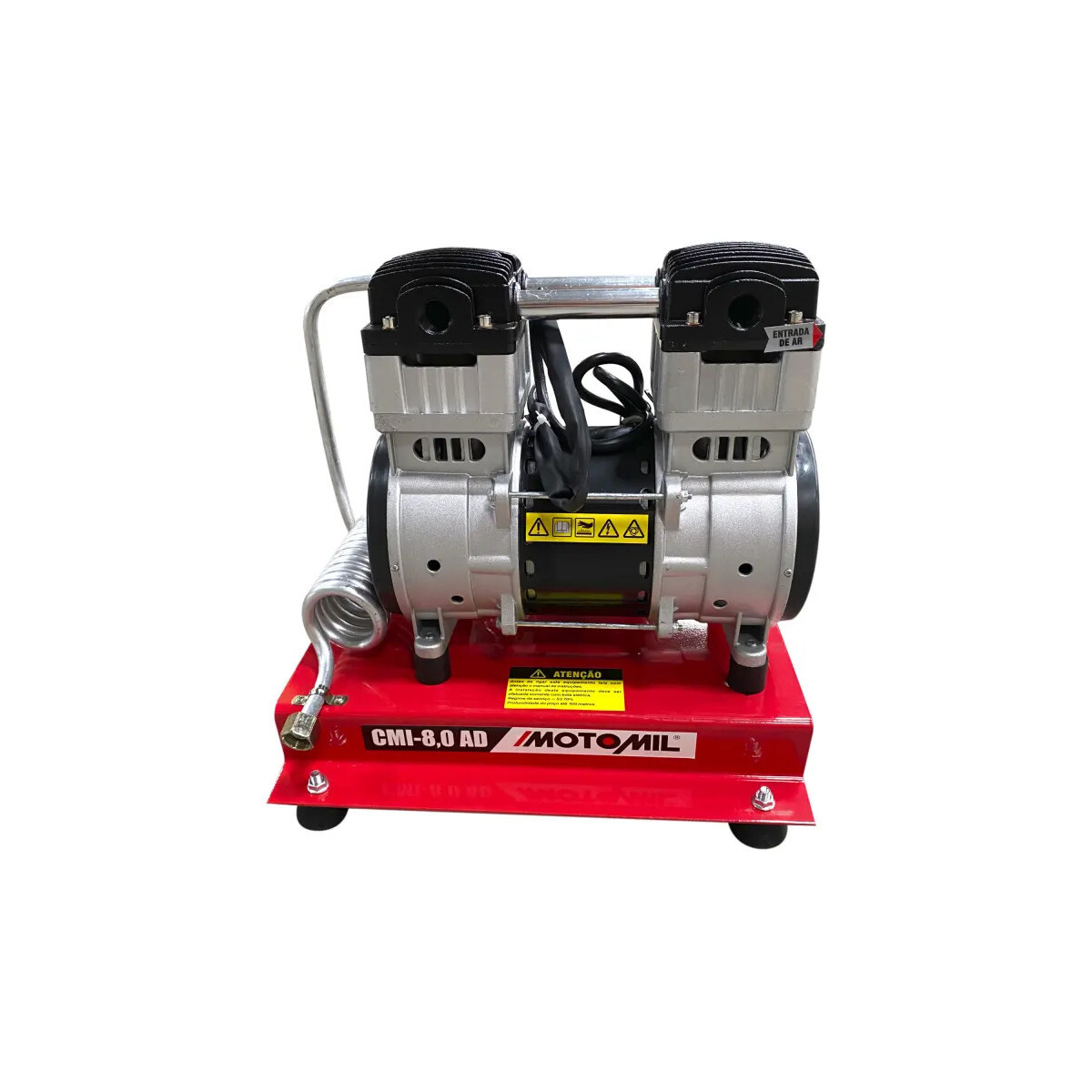 Compressor de Ar Portátil Motomil 8l 1350w 120psi 2 Cilindro