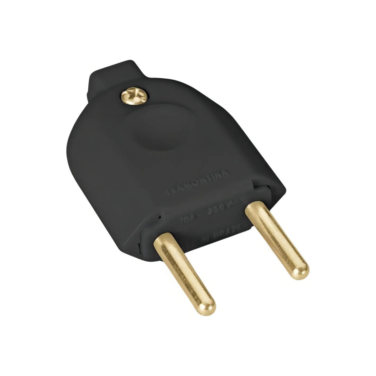 Plug Macho 2p 10a/250v Preto Tramontina para Instalações Elétricas