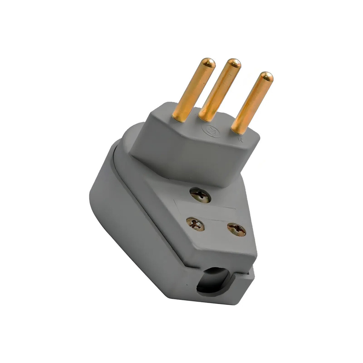 Plug Macho Prensa Cabo Ilumi 1417 2p+t 20a Cinza - Norma Abnt