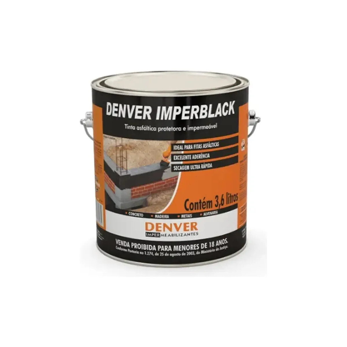 Imperblack Pintura Asfáltica Impermeável 3,6l Denver