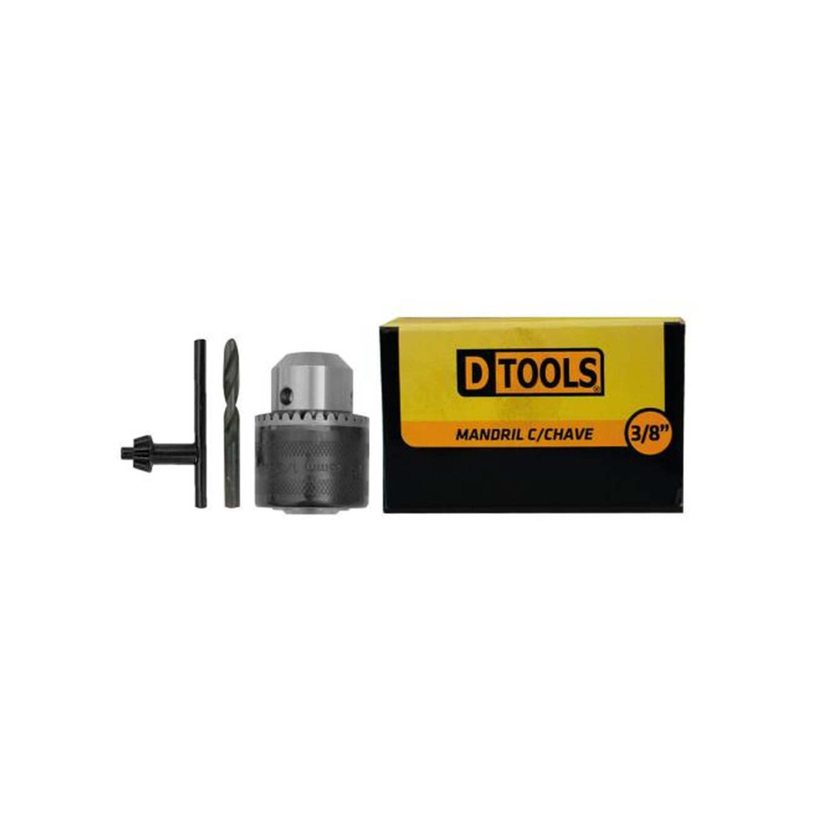Mandril com Chave 3/8mm Dtools - Alta Precisão e Resistência