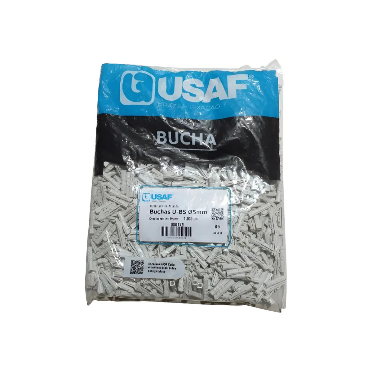 Bucha U-b 5mm Usaf com 1000 Unidades Bases Sólidas Branco