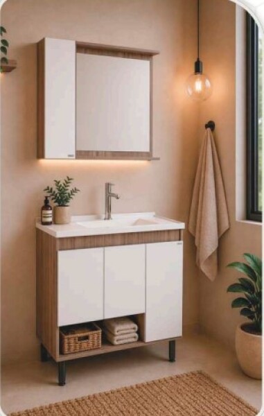 Balcão Banheiro Nexa Cancum 80cm Aveiro/branco