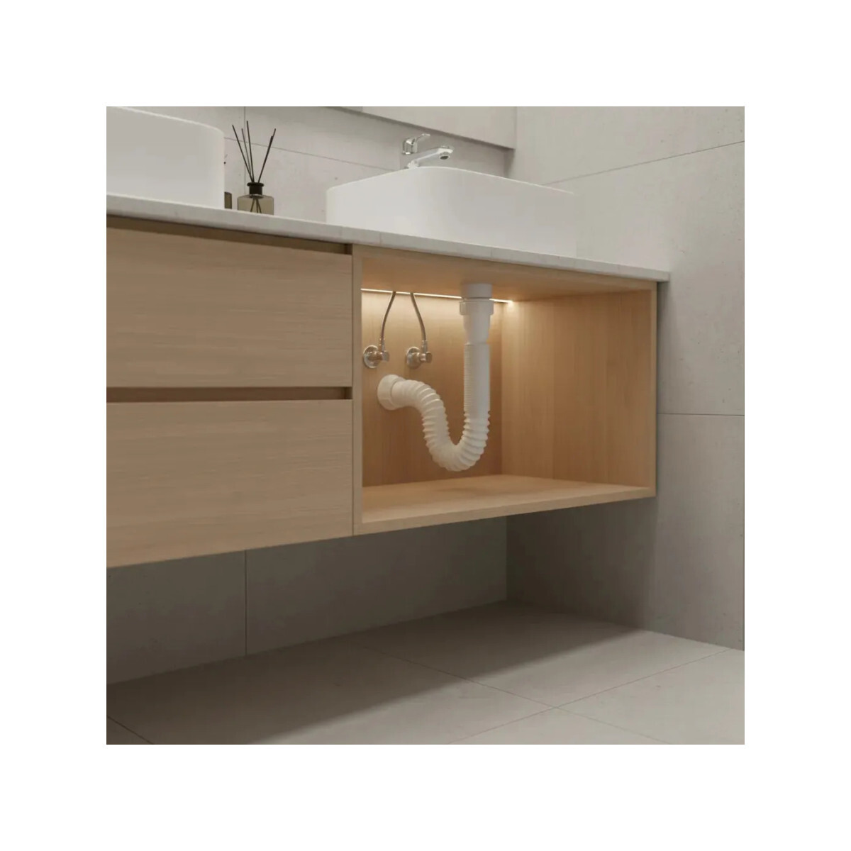 Sifão Universal Flexível 1,1m Anti Odor para Pia Lavabo Bluk