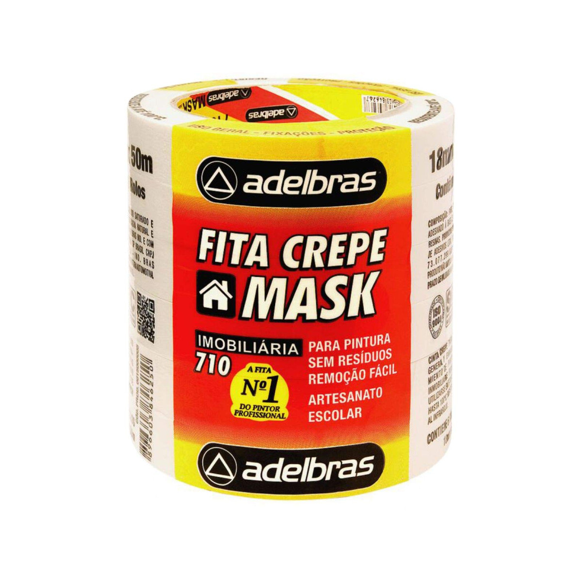 Fita Crepe 18mm X 50m - 6 Rolos para Pintura Escolar Artesan