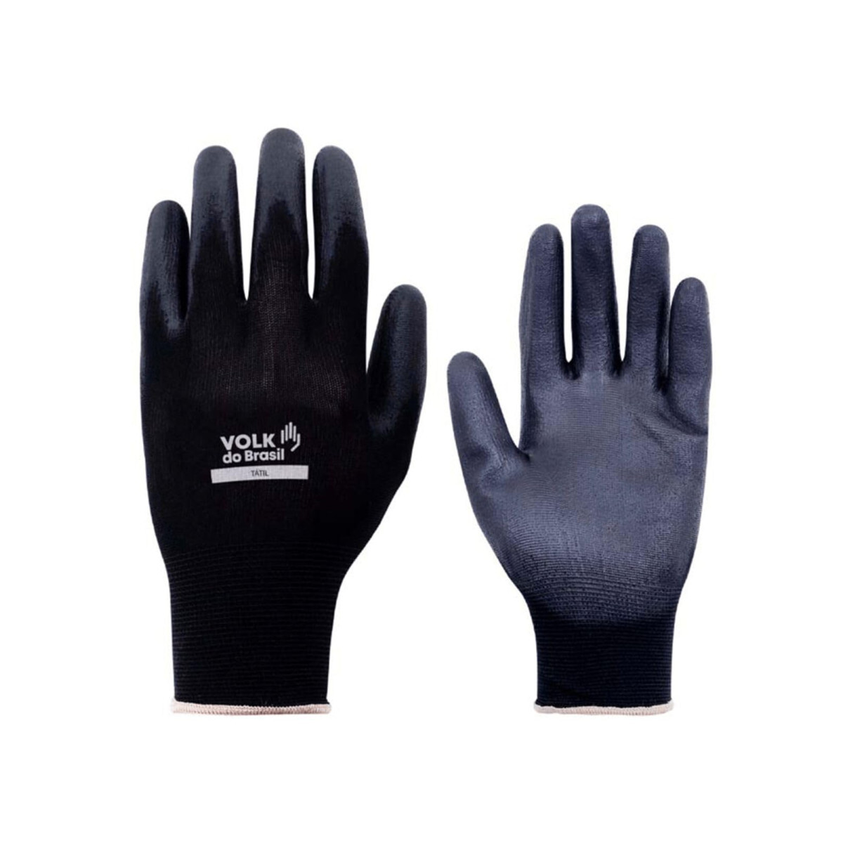 Kit 24 Pares Luva Tátil Pu Preta Tricotada Ca 30916 Volk Tam