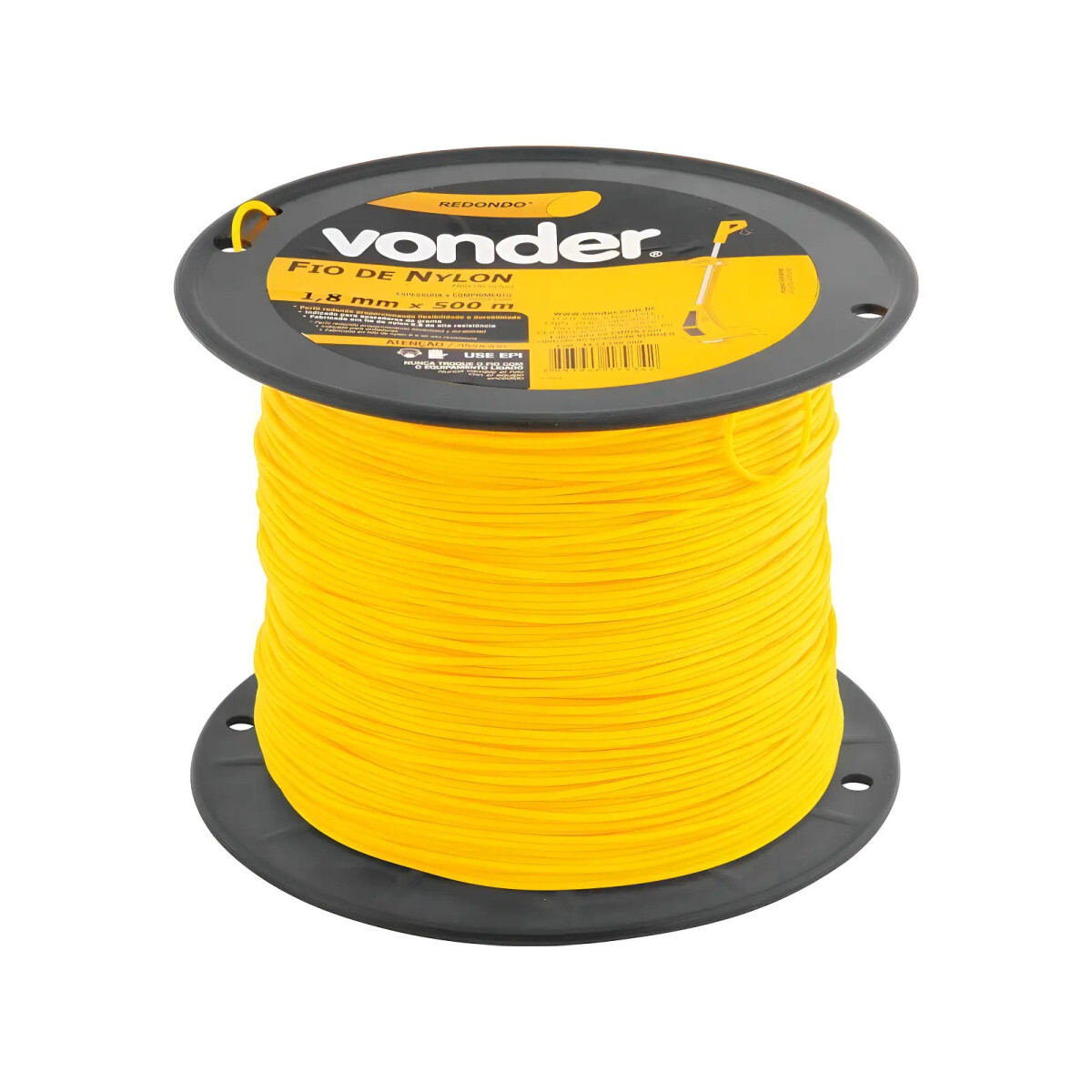 Fio de Nylon 1,8 Mm X 500 M Redondo Amarelo Vonder