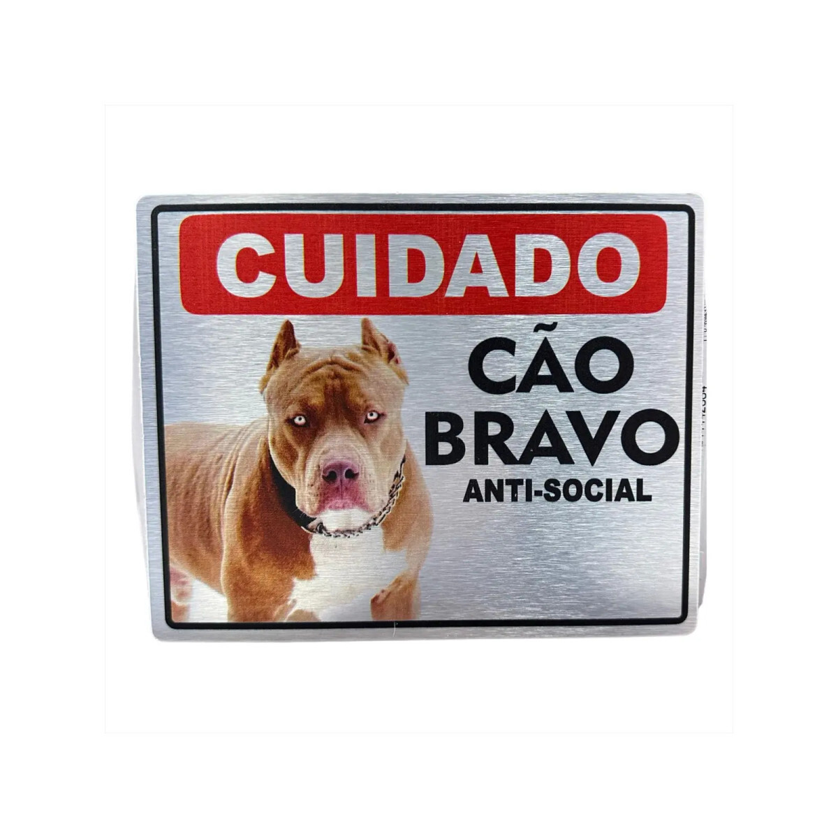 Placa Aviso Grande Luxo Color Cuidado Cao Bravo Avs