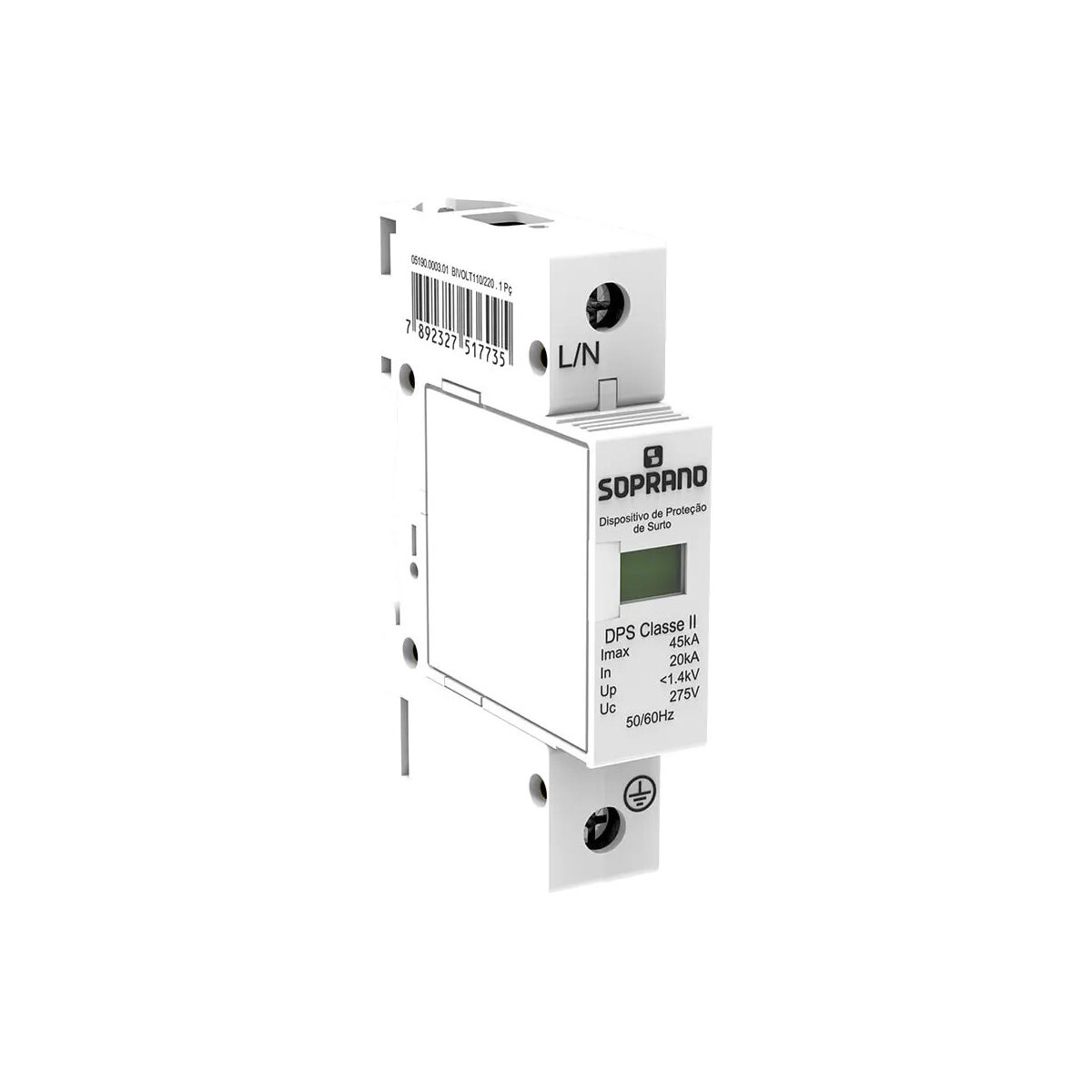 Dispositivo Proteção Surto Dps Monopolar 275vca 45ka Soprano