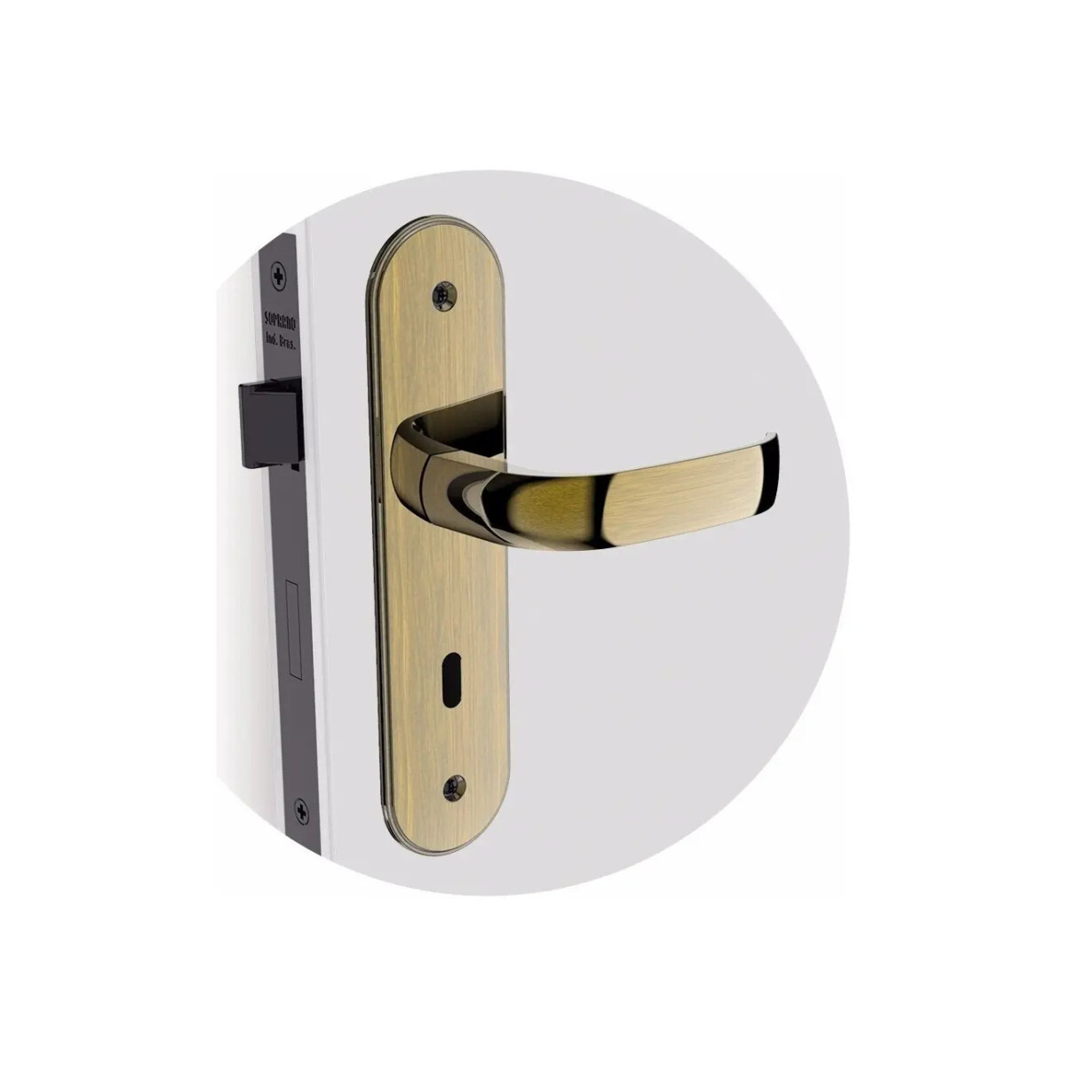 Fechadura Interna Icaro Alavanca Antique / Lo Soprano Cor Ou