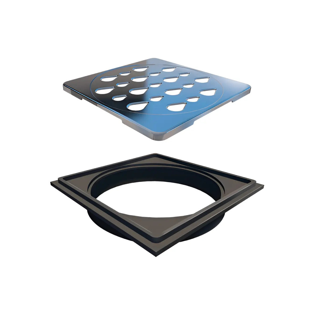Grelha 10x10 Cm P/ Ralo Quadrado Inox Polido Novii 5203