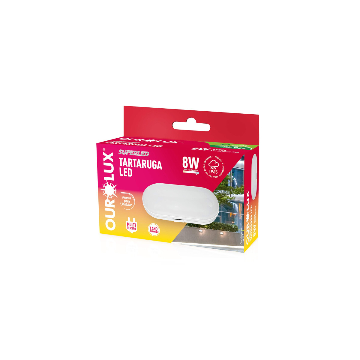 Kit 2 Luminárias Tartaruga Led 8w 6500k Luz Branca