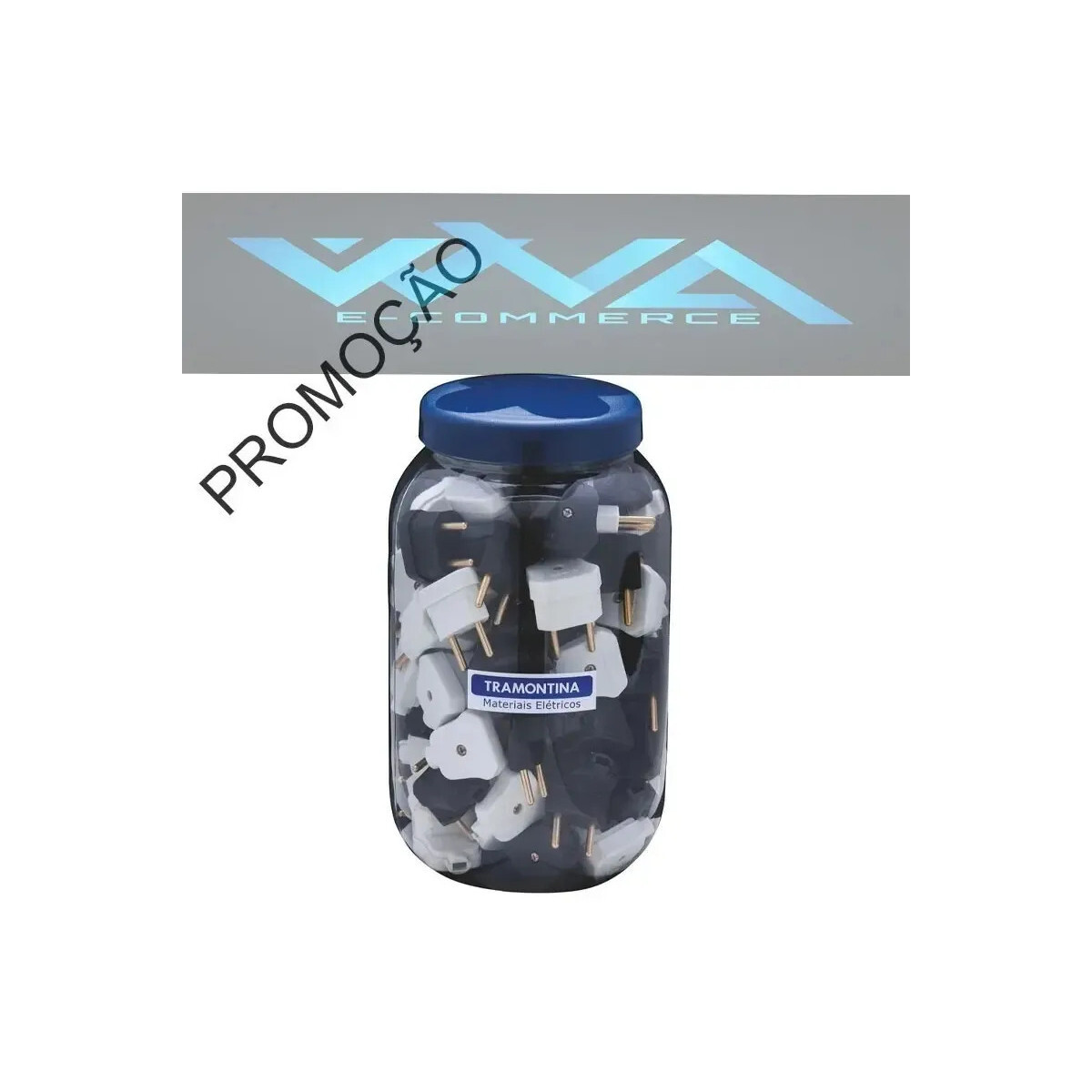 78 Plugue Angular 2p 10a Core Preto Branco Pote 78pc Tramont