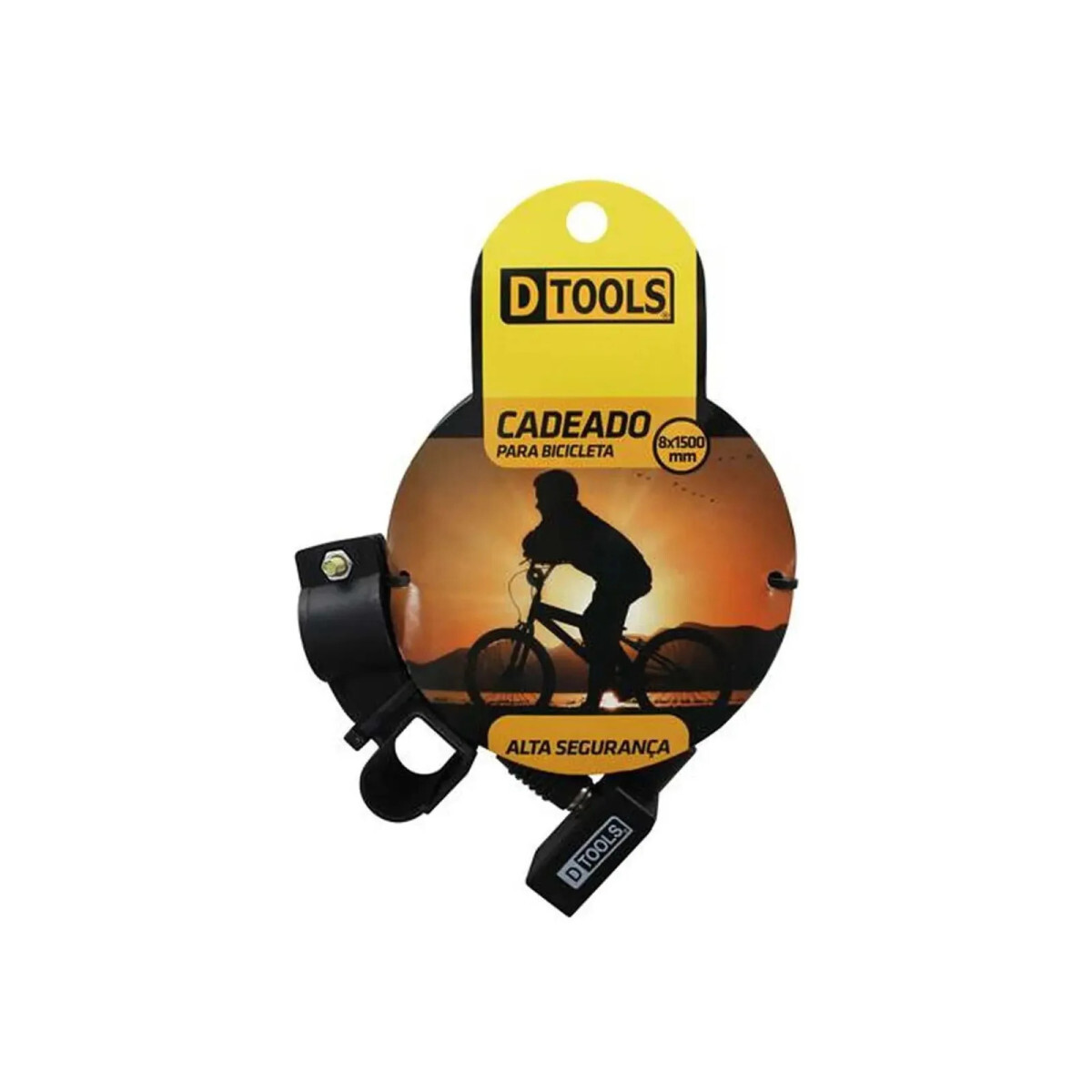 Cadeado de Cabo para Bicicleta com Chave Dtools – 8x1500mm