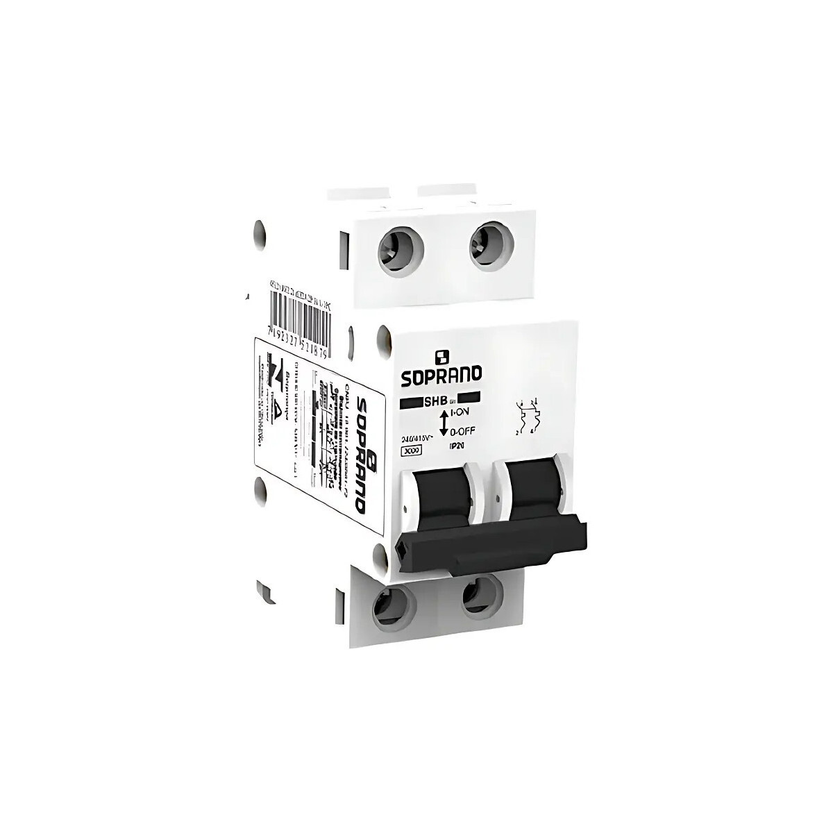 Disjuntor Din Branco Bipolar C 40a 3ka Soprano