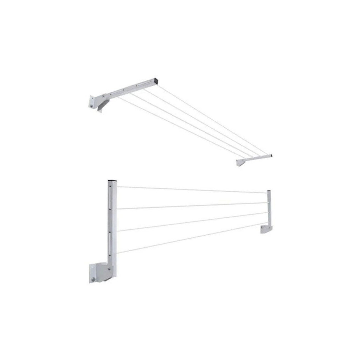 Varal de Parede Retrátil 60 Cm Aço para 50kg Kit 20m