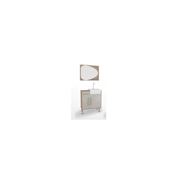 Balcão Banheiro Nexa Turim 810 80cm Aveiro Mármore Nude