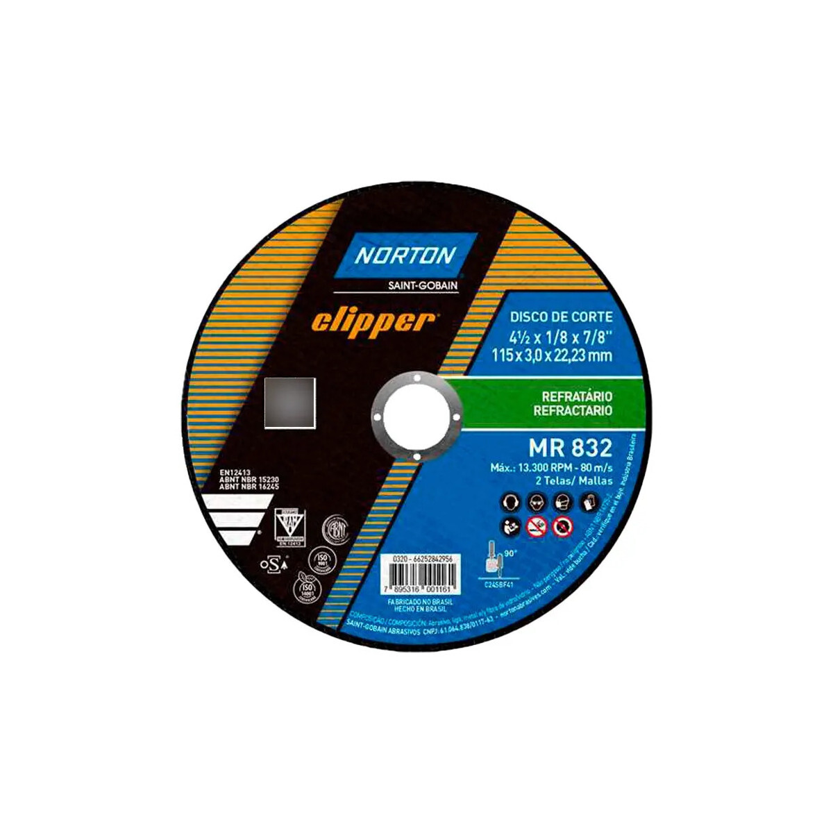 Disco de Corte 115mm X 3,0mm X 22,23mm Mr832 Norton