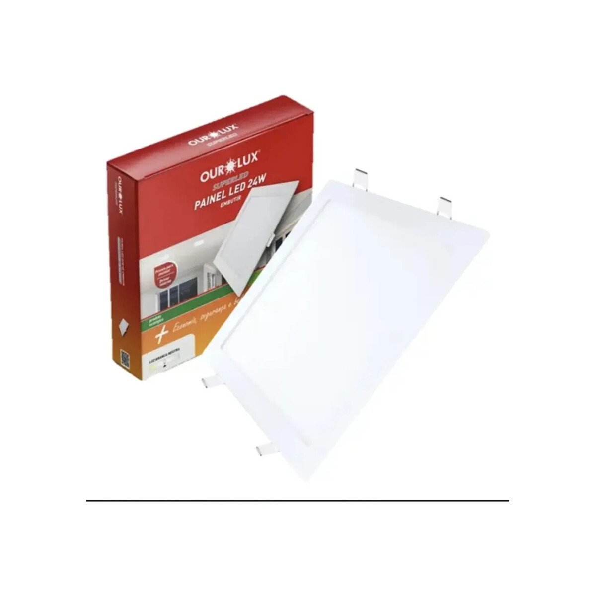 Luminária Plafon Led Embutir 24w 6500k Quadrado Ourolux