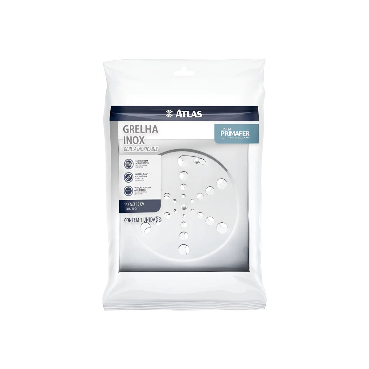 Conjunto Grelha Quadrada Herc para Caixa Sifonada 100mm Durável