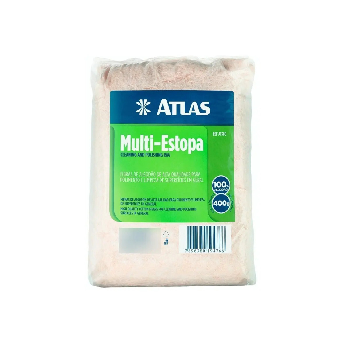 Pano para Limpeza Atlas Multi Estopa Pano Branco