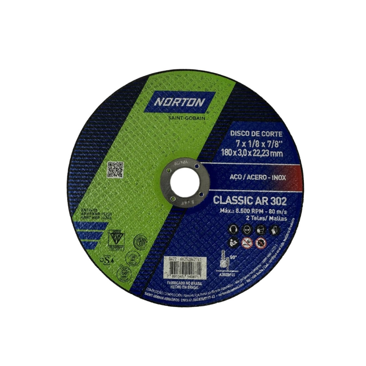 Disco de Corte Norton Classic 7" 3,0mm para Metal e Aço