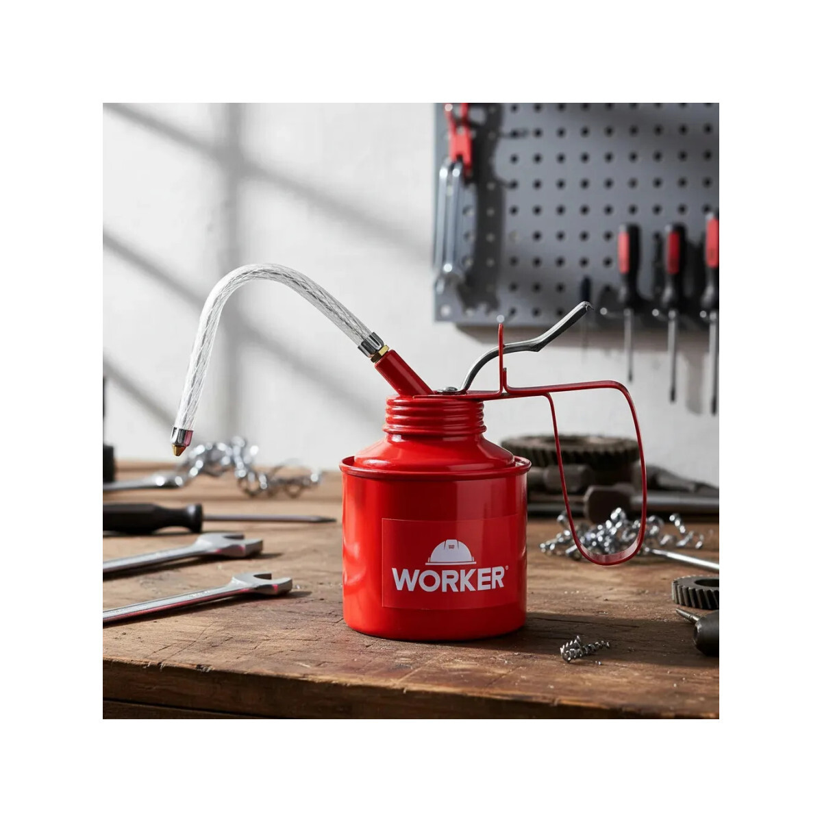 Almotolia Manual 250ml Worker Bico Flexível Regulável Modelo